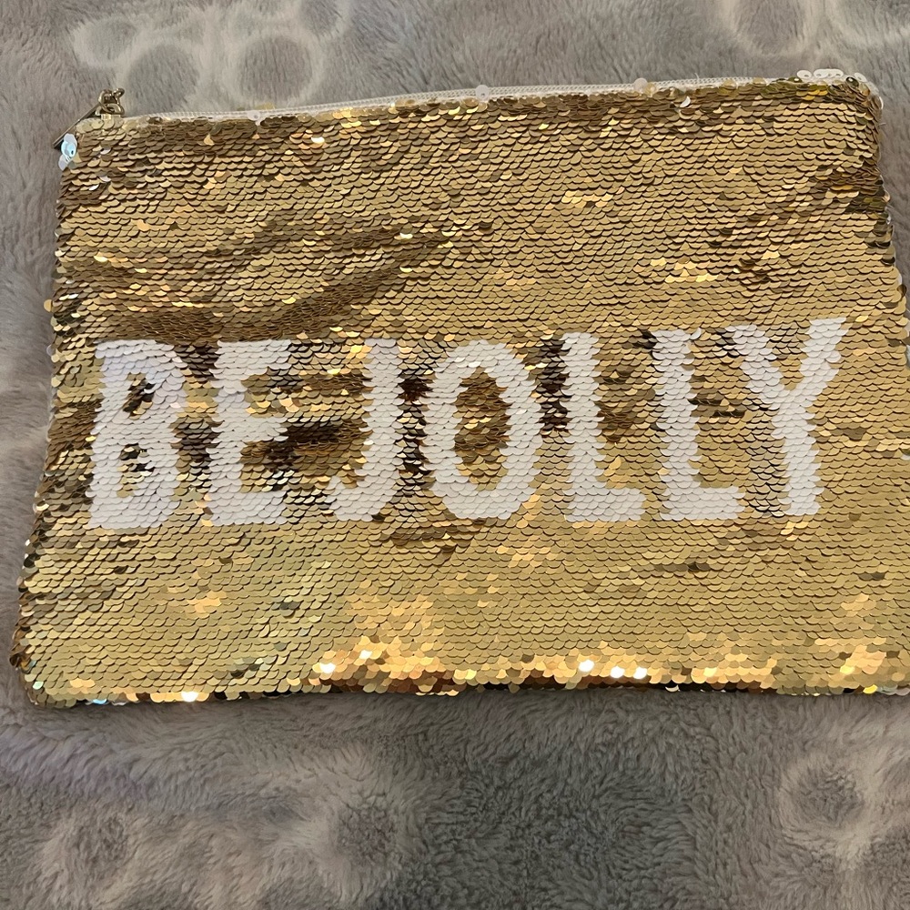 Mud Pie Gold Sequin Clutch
